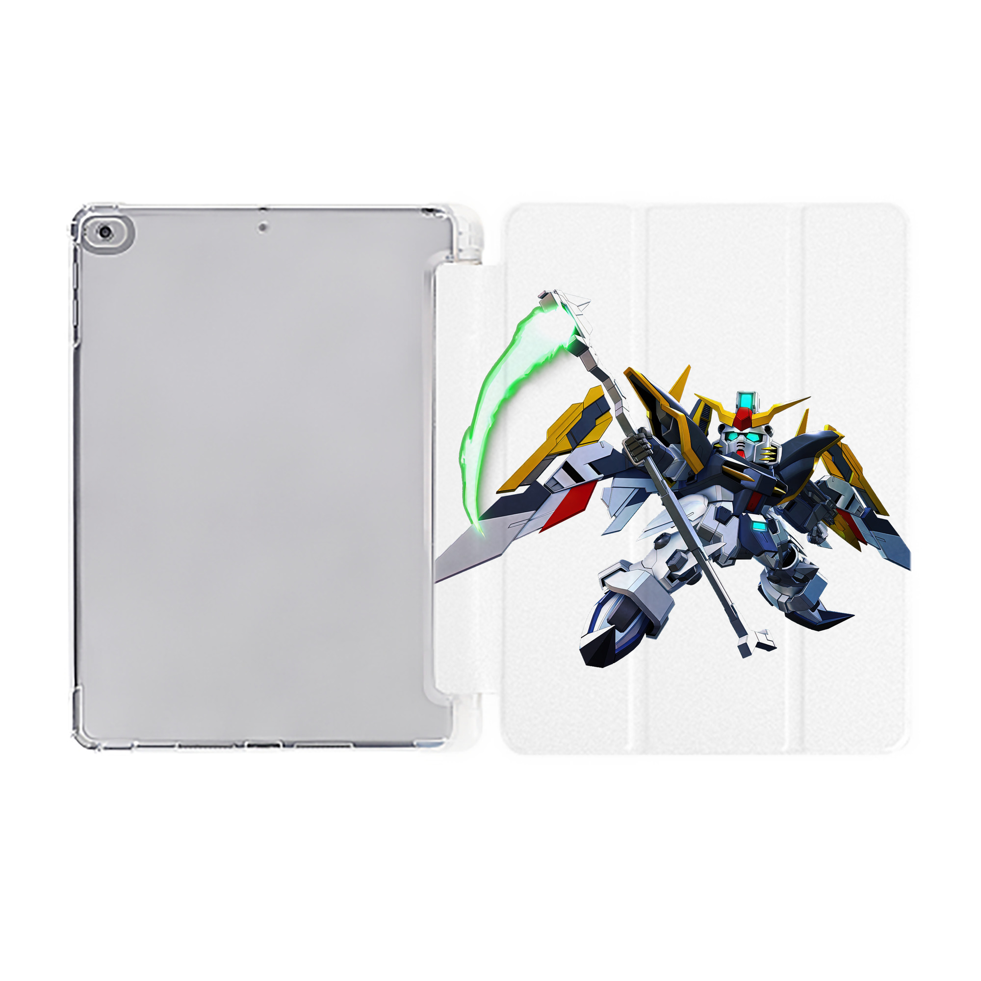 （画像用） 機動戦士ガンダム Mobile Suit Gundam IPad ケース ペン収納付き 三つ折りスタンド PUレザー×シリコン 対応機種9.5/10.5/10.9インチ